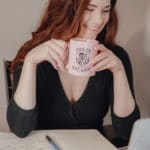 rachel with coffee mug